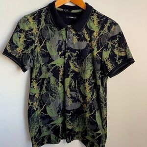 Colin's Men's Green Forest Print Polo Shirt Size Small